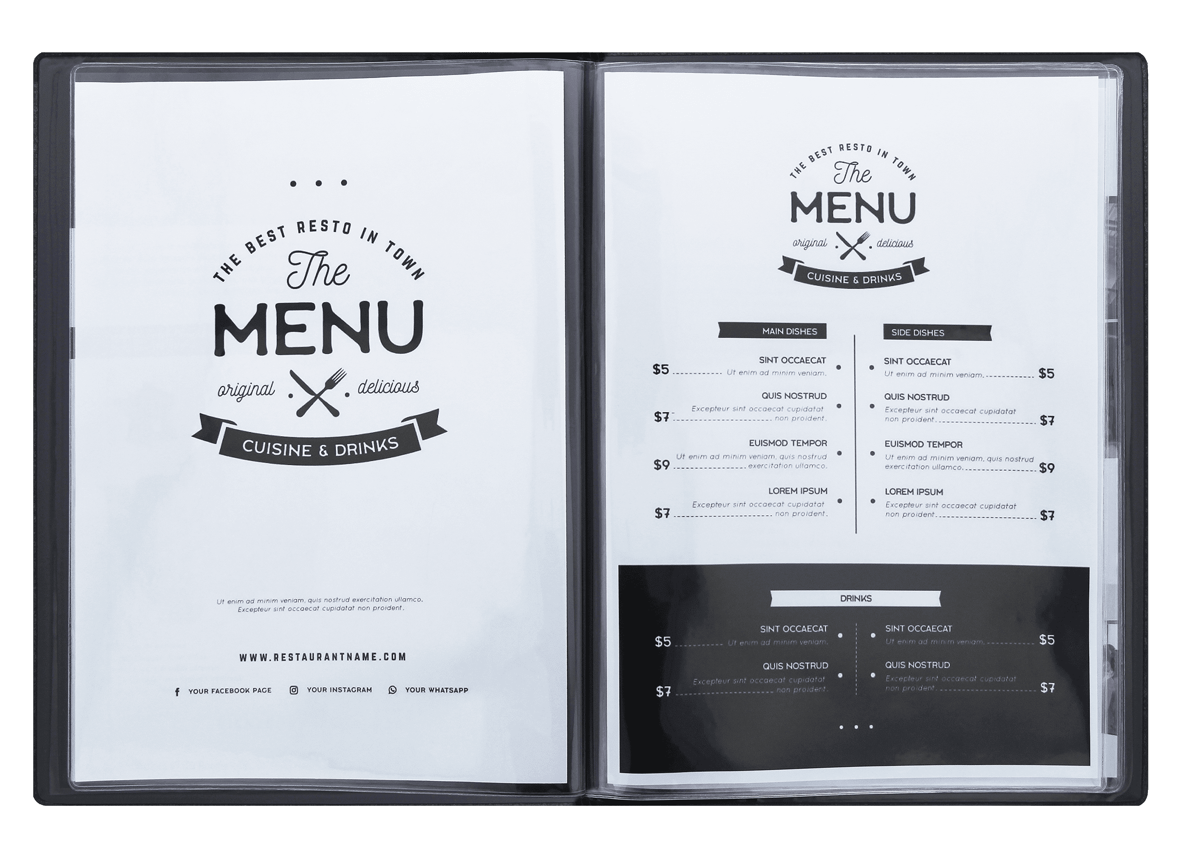 Porte menus ouvert